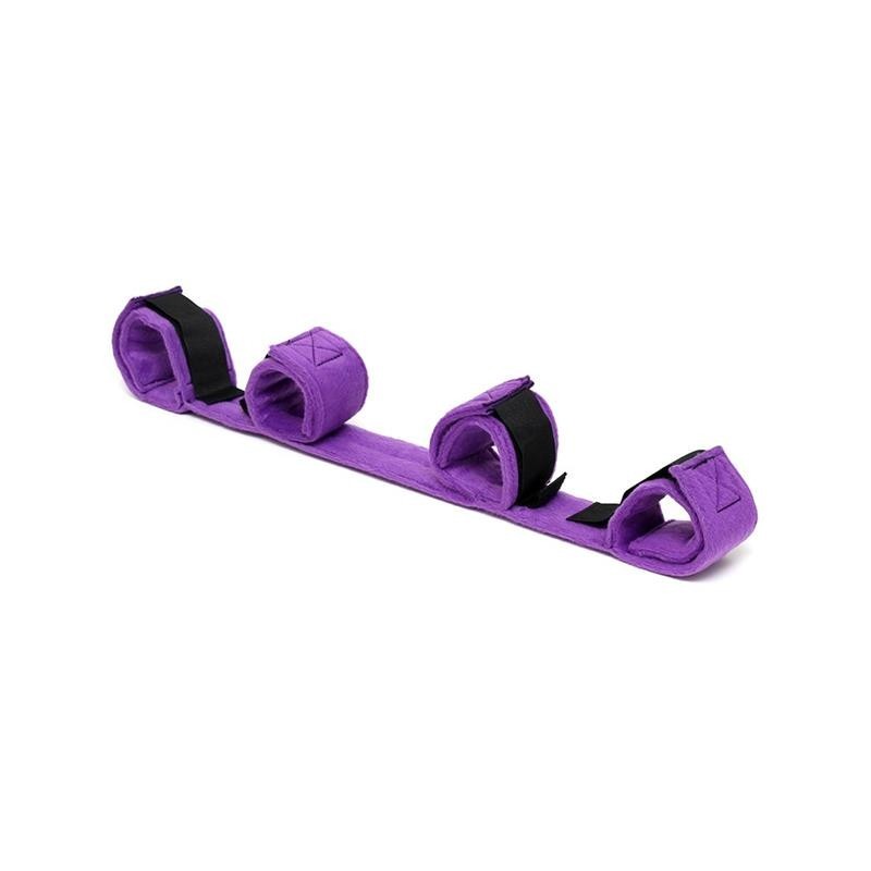 Barre séparatrice avec 4 menottes mauve