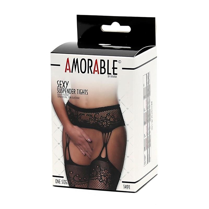 bas porte jarretelle résille noir taille unique