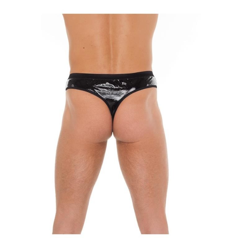 Tanga de PVC Noir Taille Unique