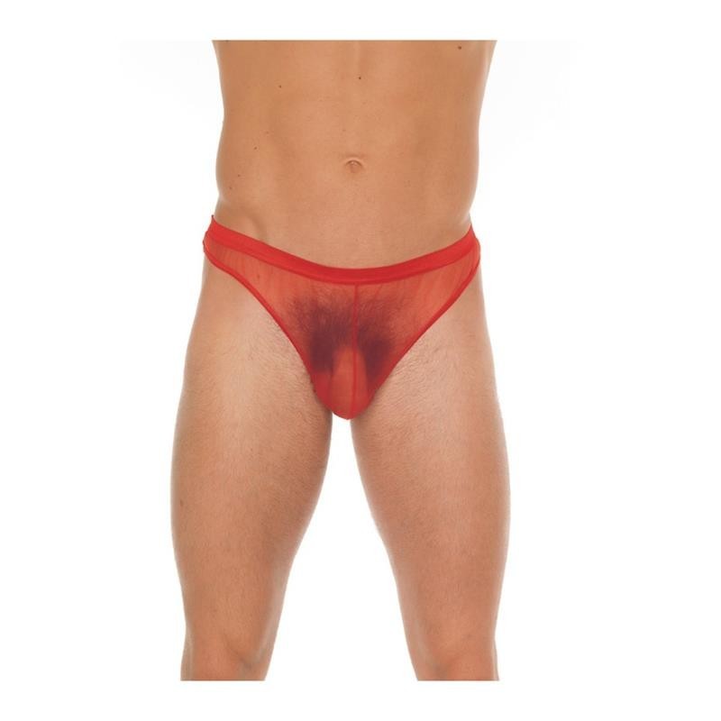 Tanga résille rouge Taille Unique