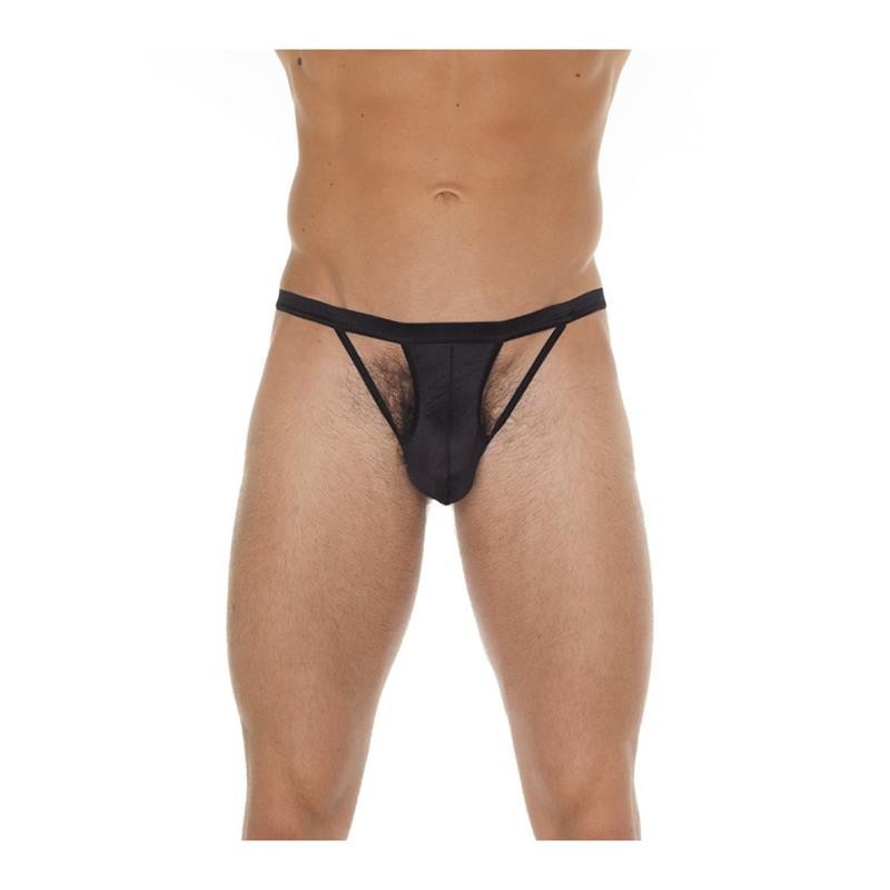 Tanga avec jarretieres noir Taille Unique