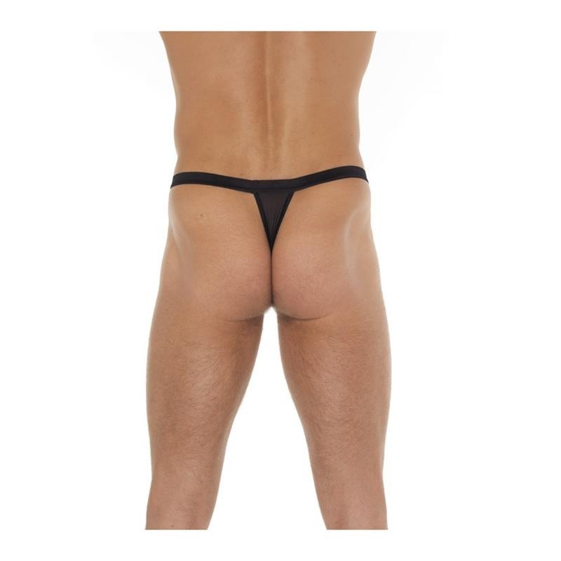 Tanga avec jarretieres noir Taille Unique