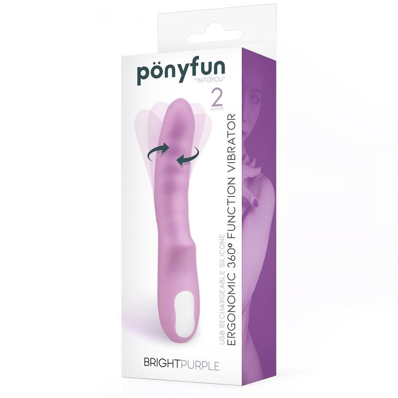 Brightpourpre vibromasseur et Rotateur Double Moteur 360º USB Silicone