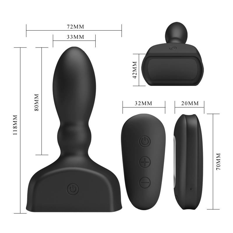 stimulateur Anal Harriet Gonflable USB Silicone Noir