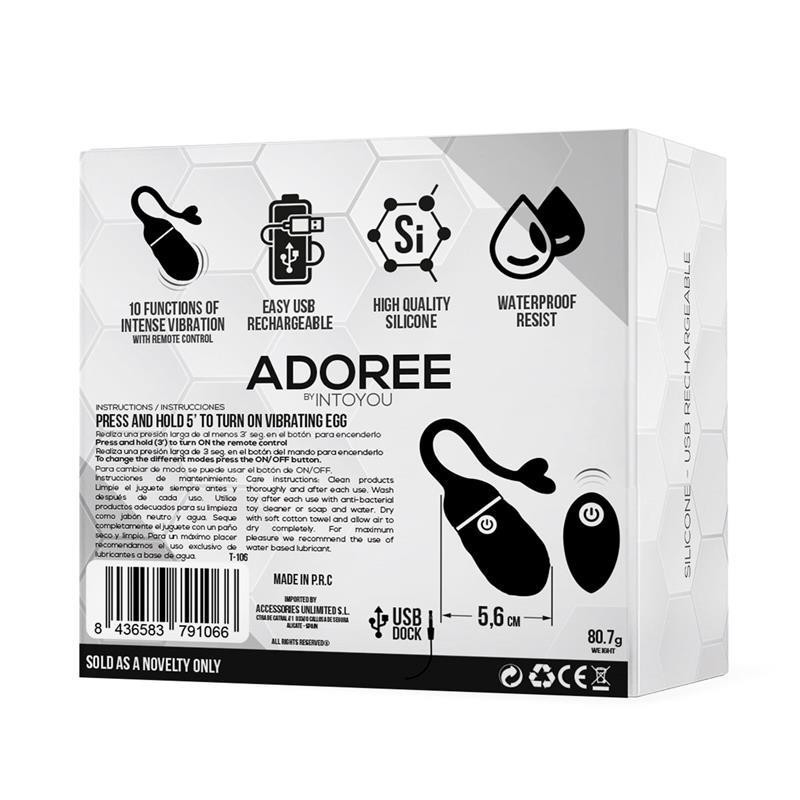 Adoree oeuf vibrant USB télécommande USB silicone