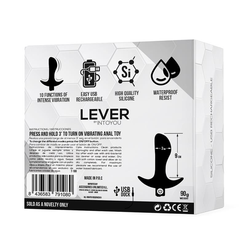 Plug anal à levier vibrant USB silicone