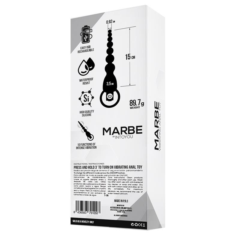 Chaîne anale en marbre vibrant USB silicone