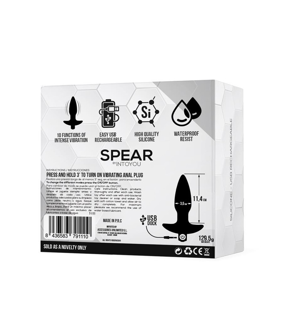Spear Plug Anal avec vibration USB silicone