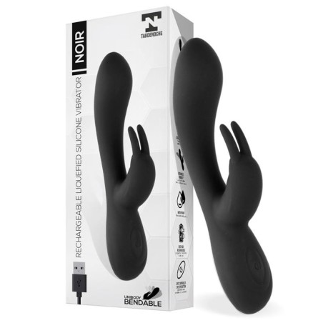 Noir Vibromasseur silicone liquide Inyectada 2 Moteurs USB