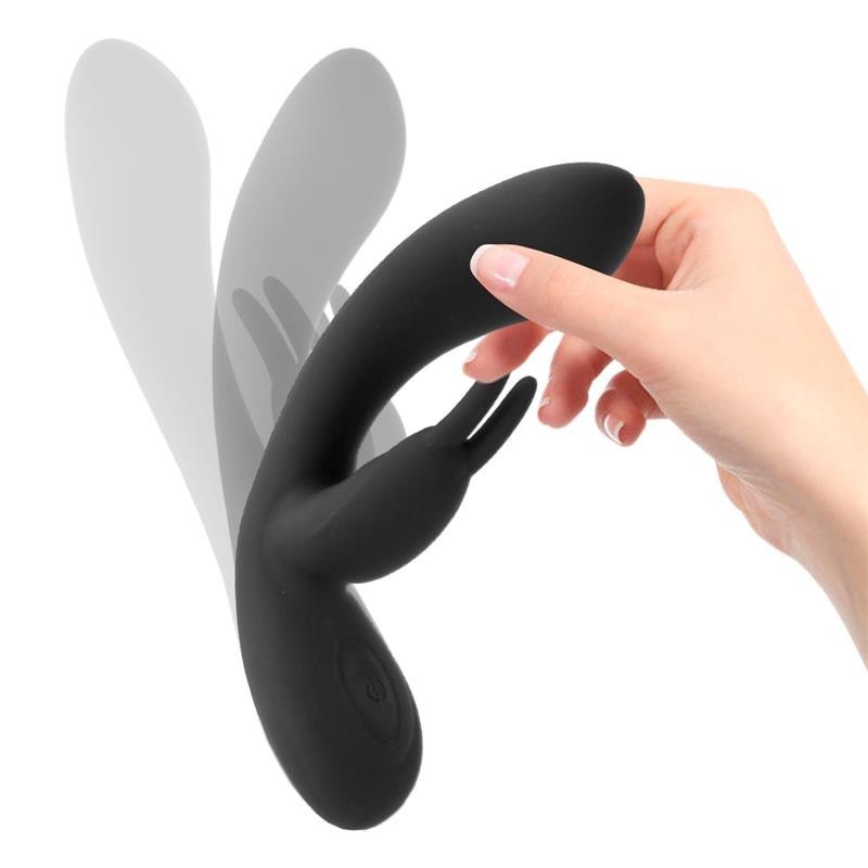 Noir Vibromasseur silicone liquide Inyectada 2 Moteurs USB