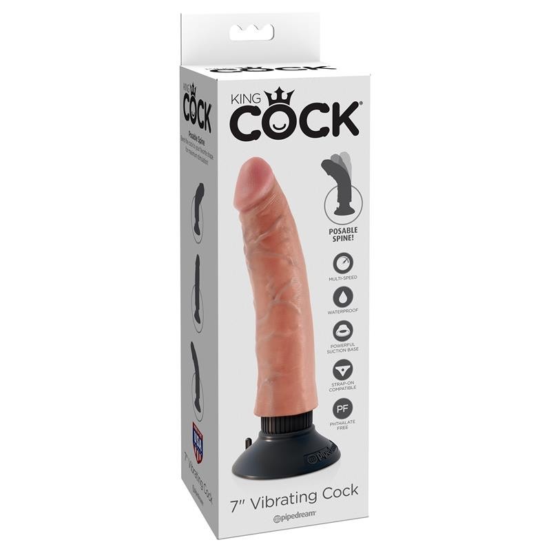 King Cock Vibromasseur réaliste 7 - Couleur Naturel