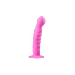 Gode avec ventouse en silicone - rose