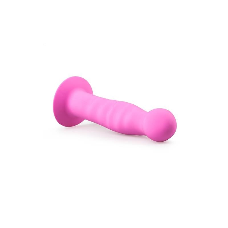 Gode avec ventouse en silicone - rose