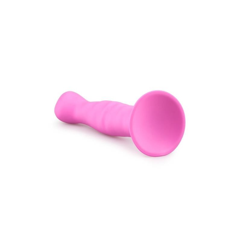 Gode avec ventouse en silicone - rose
