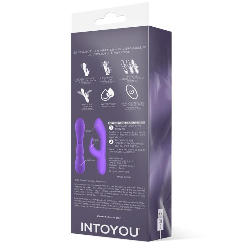 Mauve Vibromasseur Unibody silicone liquide USB mauve