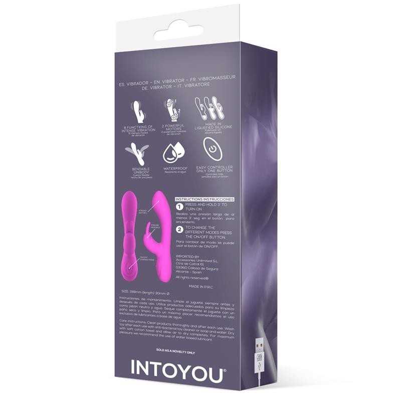 Mauve Vibromasseur Unibody silicone liquide USB Rose