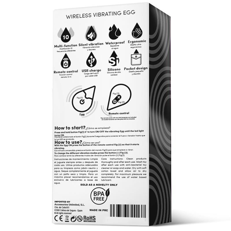 oeuf vibrant télécommande USB silicone Noir