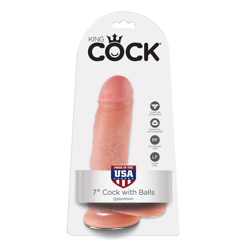 King Cock pénis avec Testicules de 7 - Couleur Naturel