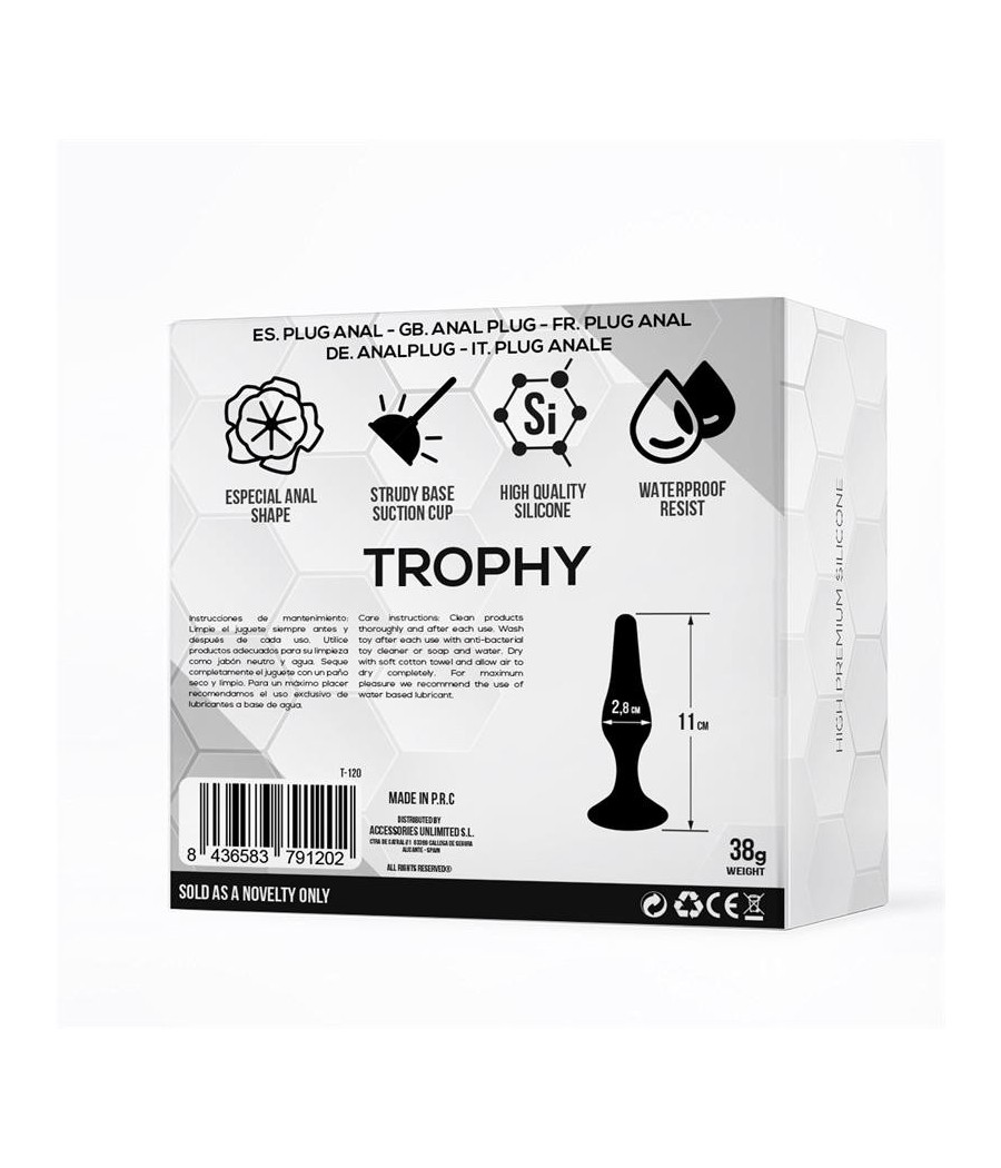Trophet Plug Anal 11 cm Silicone Noir