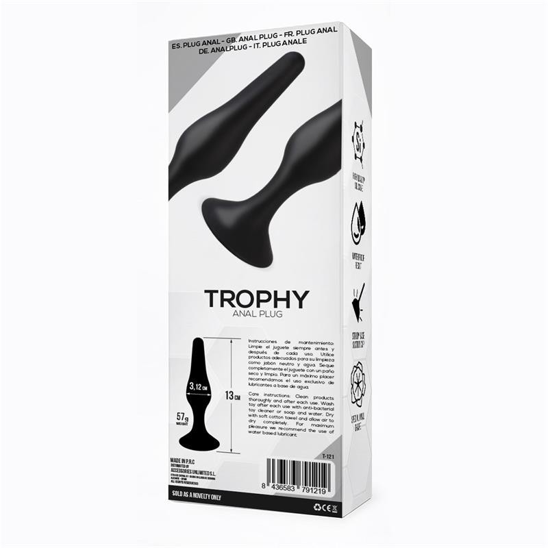 Trophet Plug Anal 13 cm Silicone Noir