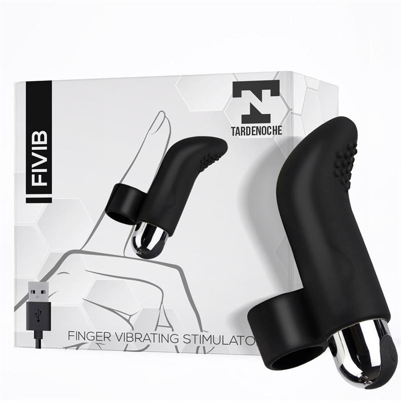 Fivib Stimulateur de doigt USB silicone Noir