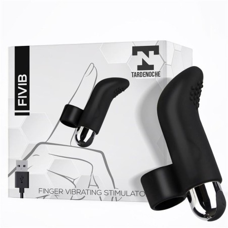 Fivib Stimulateur de doigt USB silicone Noir