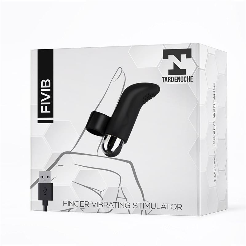 Fivib Stimulateur de doigt USB silicone Noir