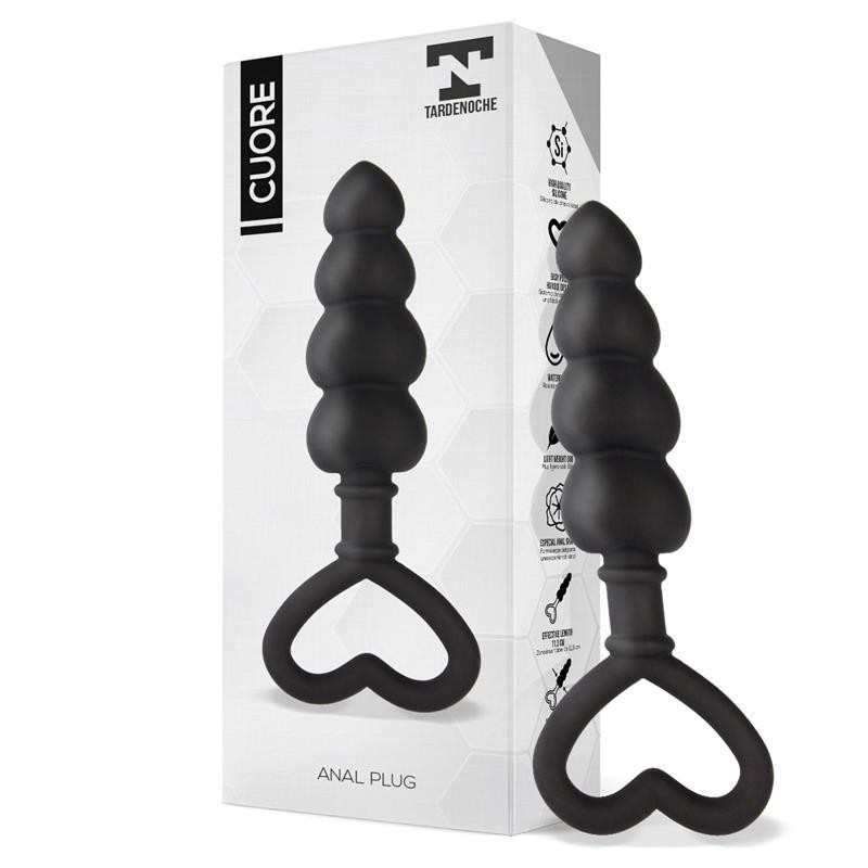 Cuore Plug Anal silicone Noir