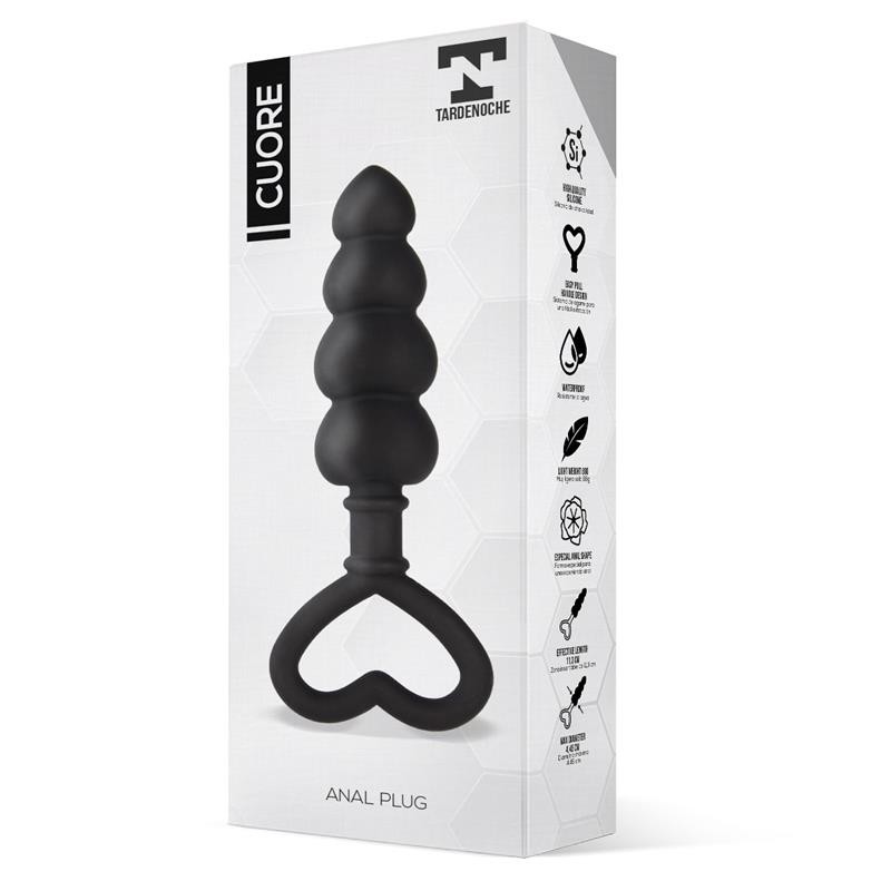 Cuore Plug Anal silicone Noir
