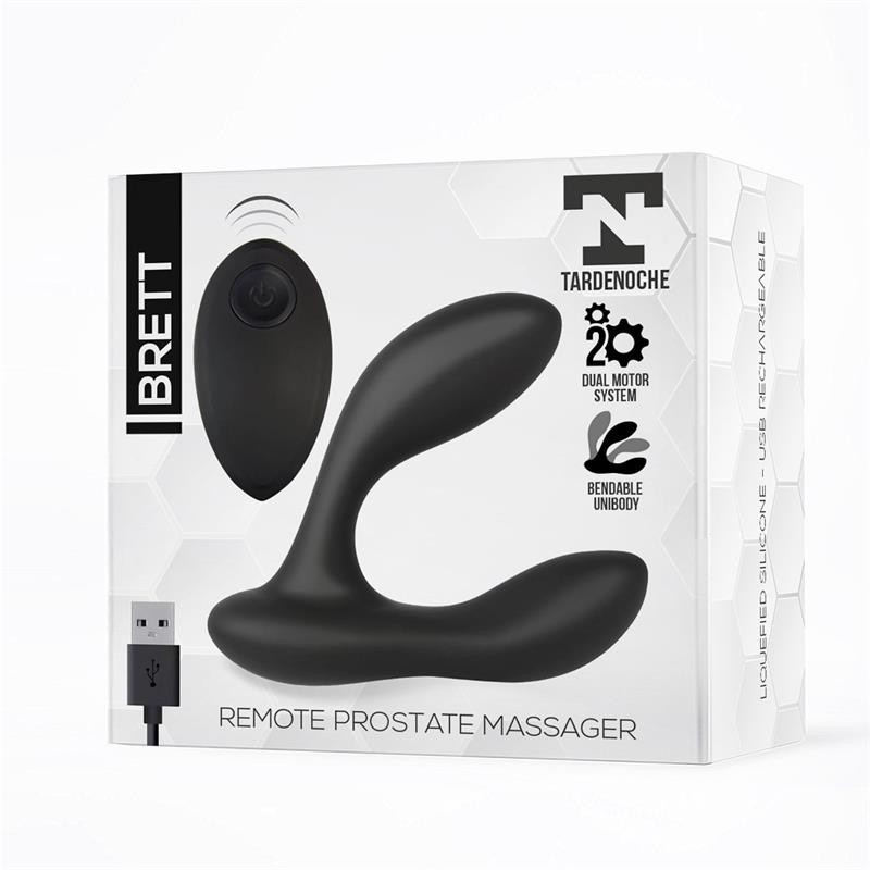 Brett Vibromasseur prostatique télécommande USB Silicone Liquide