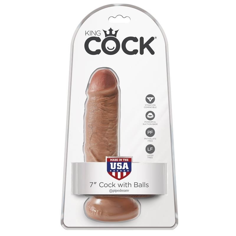 King Cock pénis avec Testicules de 7 - bronzé