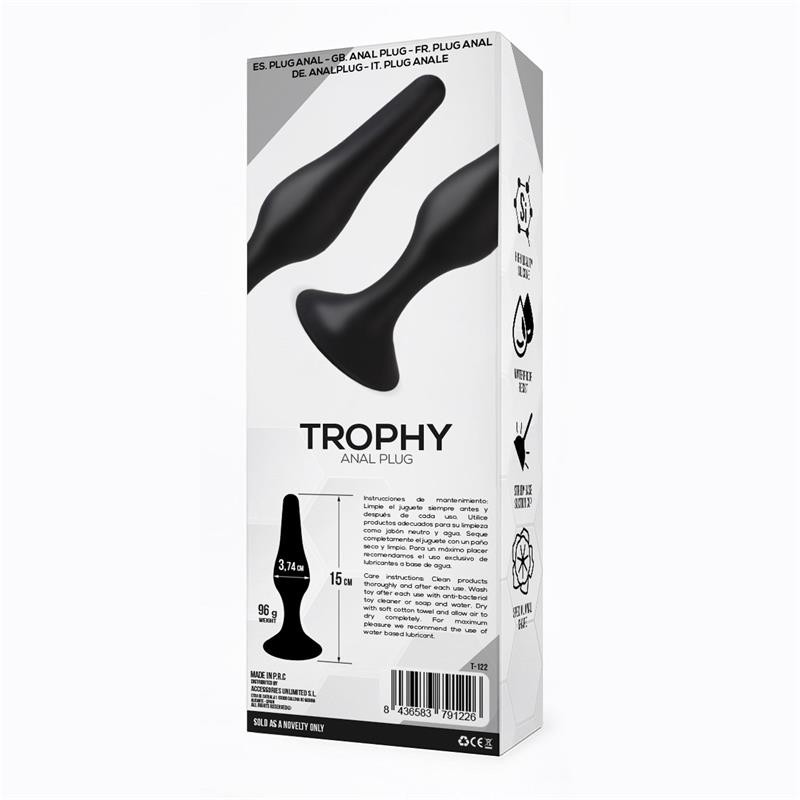 Trophet Plug Anal 15 cm Silicone Noir