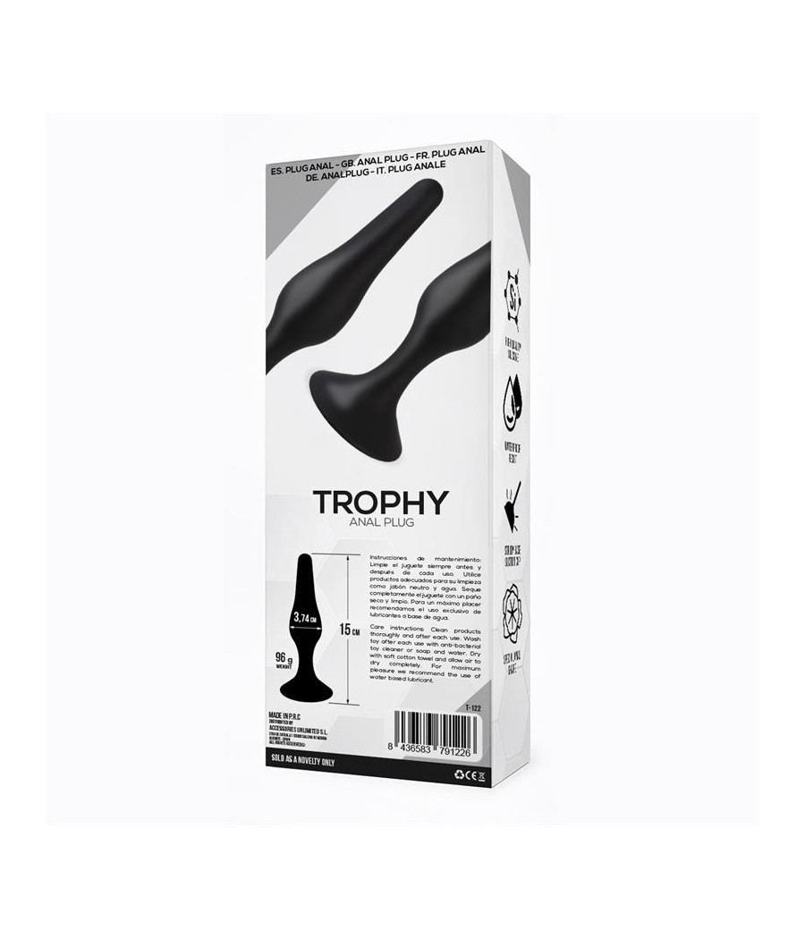 Trophet Plug Anal 15 cm Silicone Noir