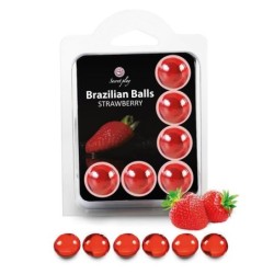 Lot de 6 boules brésiliennes fraise