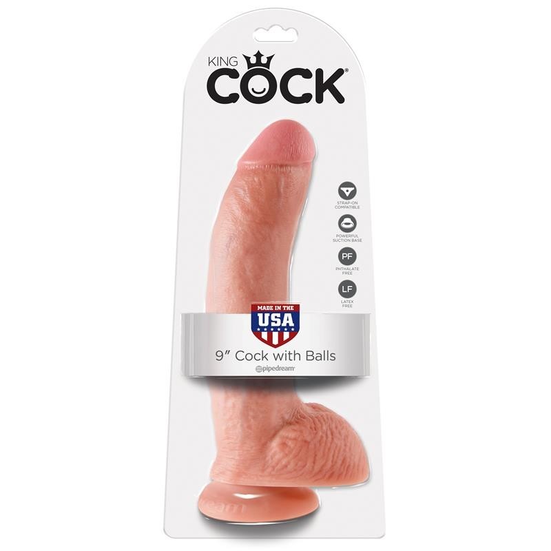King Cock pénis avec testicules de 9 - Couleur Naturel