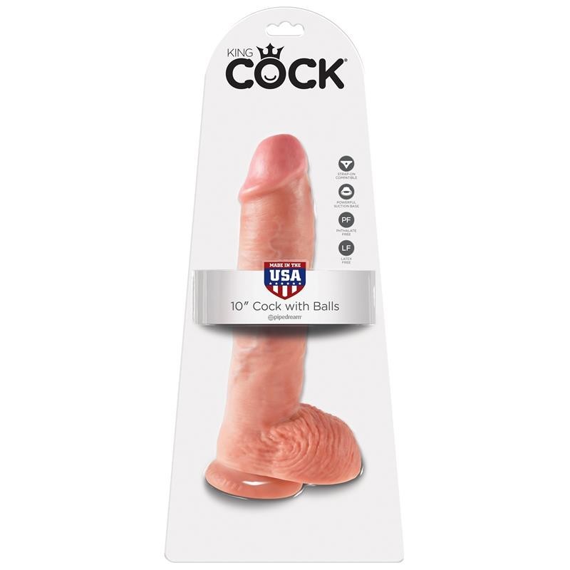 King Cock pénis avec testicules de 10 - Couleur Naturel