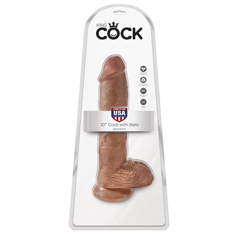 King Cock pénis avec Testicules de 10 - bronzé