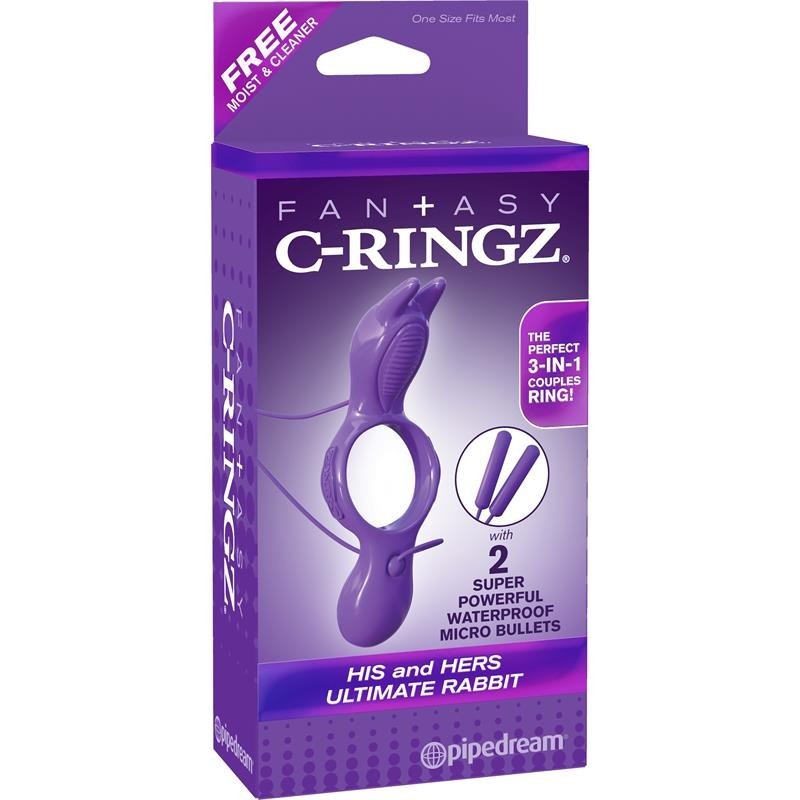Fantaset C-Ringz Anneau pour Él et pour elle Ultimate Rabbit mauve
