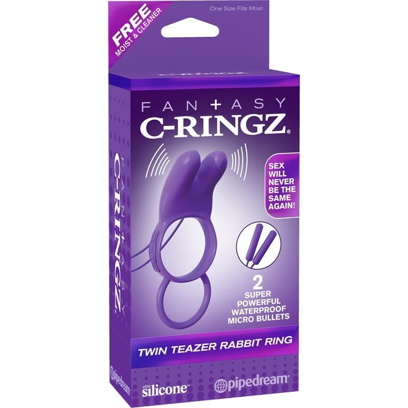 Fantaset C-Ringz Anneau Vibromasseur Rabbit Double mauve