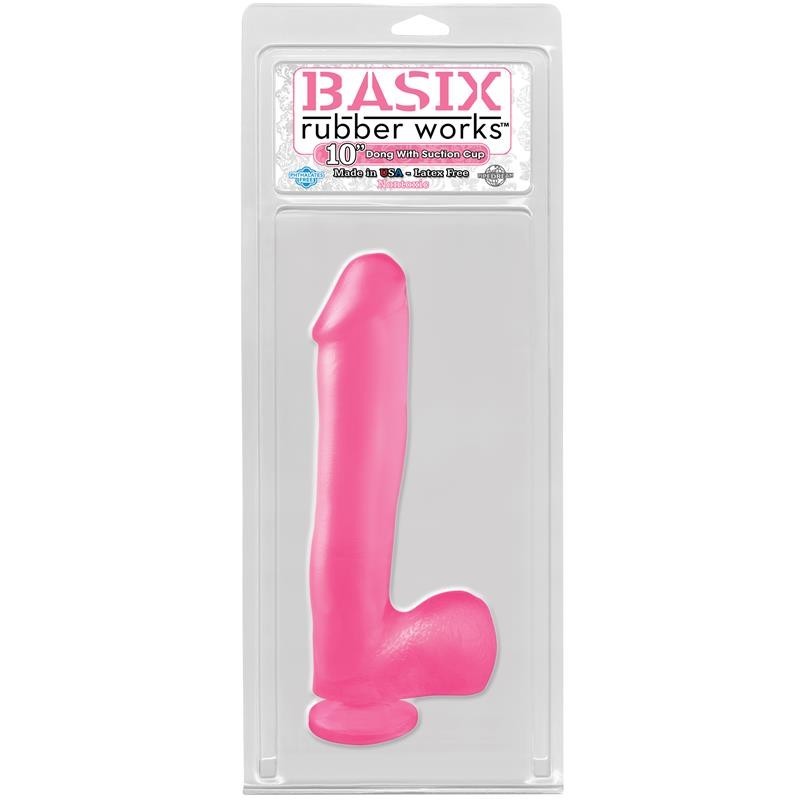 4 cm verge et testicules avec ventouse - Couleur Rose