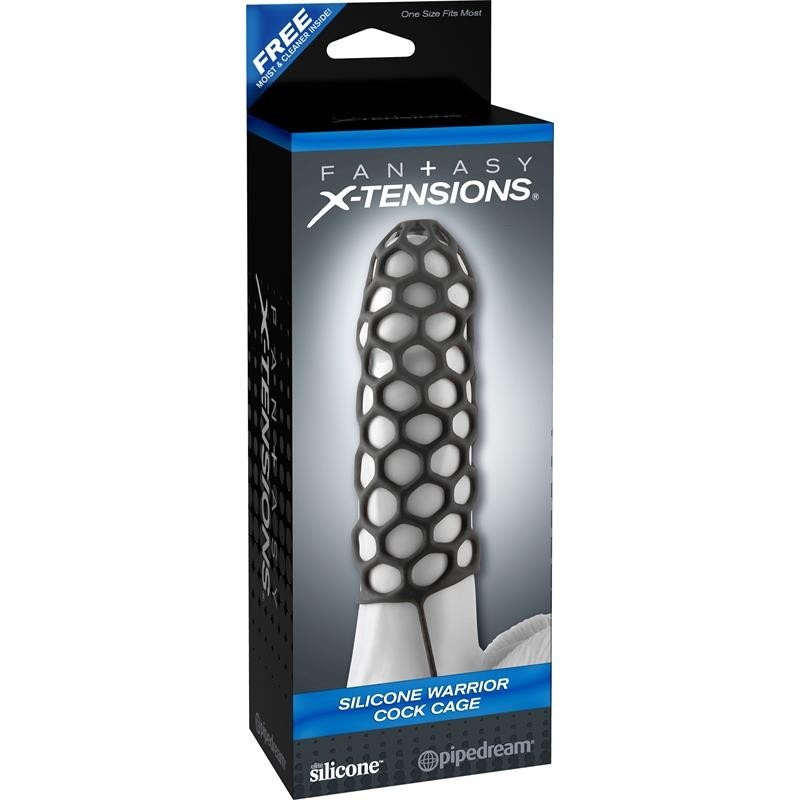Cage à pénis Fantaset X-tensions silicone Warrior - Noir