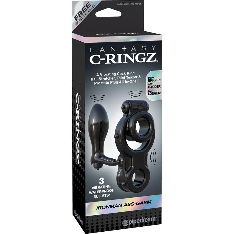 Fantaset C-Ringz Anneau avec Plug Anal Ironman noir