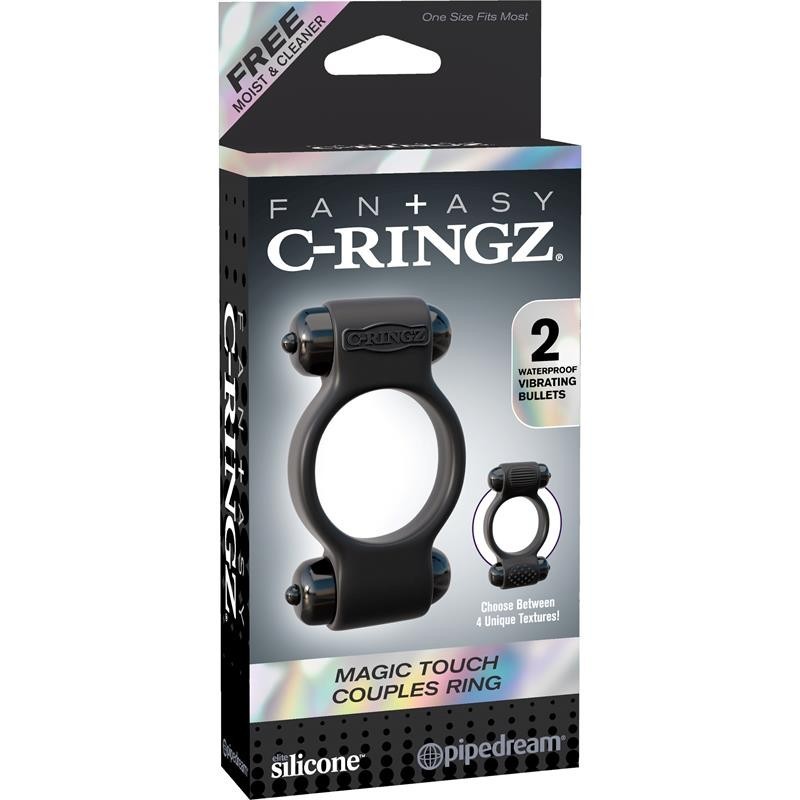 Fantaset C-Ringz Anneau pour couples Magic Touch Noir