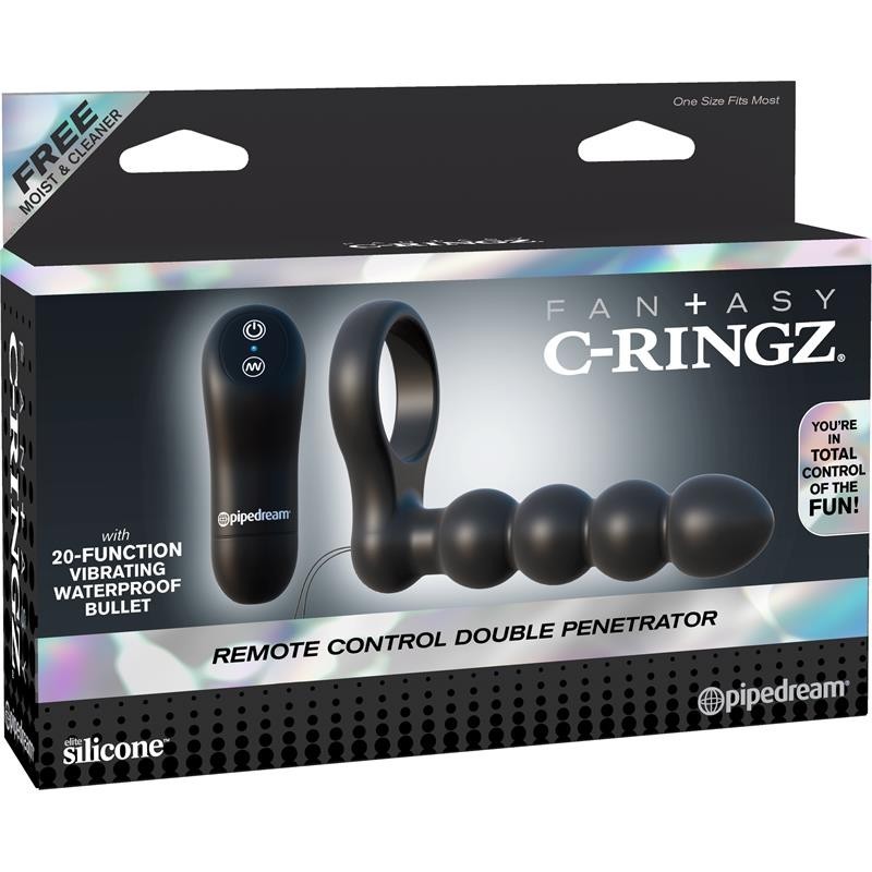 Fantaset C-Ringz Anneau Double pénistrador telecommande couleur noir