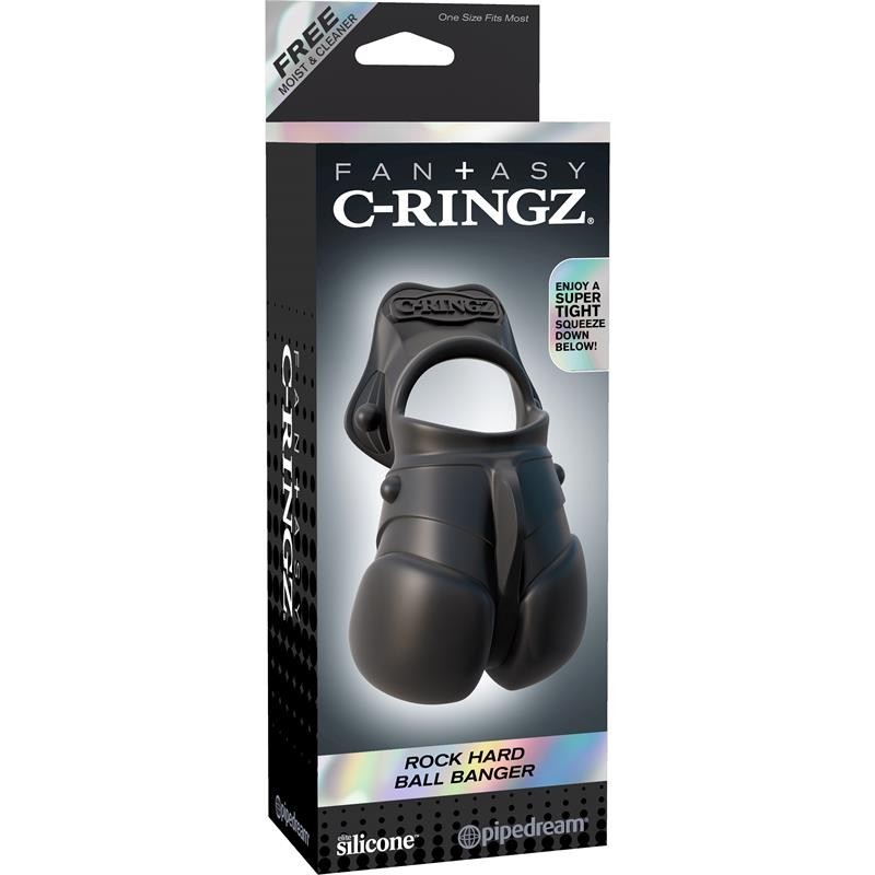 Fantaset C-Ringz Anneau avec Protection des Testicules Couleur Noir