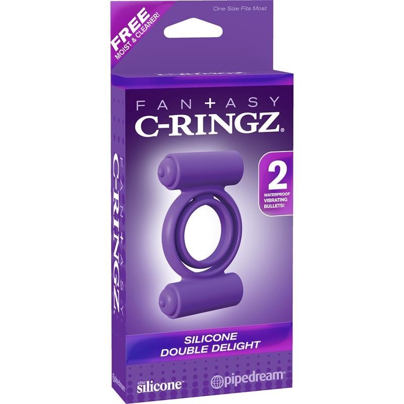 Fantaset C-Ringz Anneau Vibromasseur en silicone Double Delight mauve