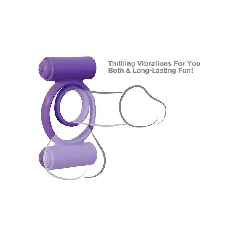 Fantaset C-Ringz Anneau Vibromasseur en silicone Double Delight mauve