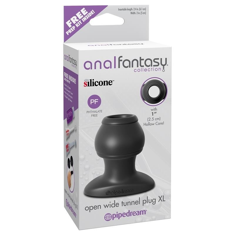 Plug tunnel ouvert XL de la collection Anal Fantaset - Couleur : noir