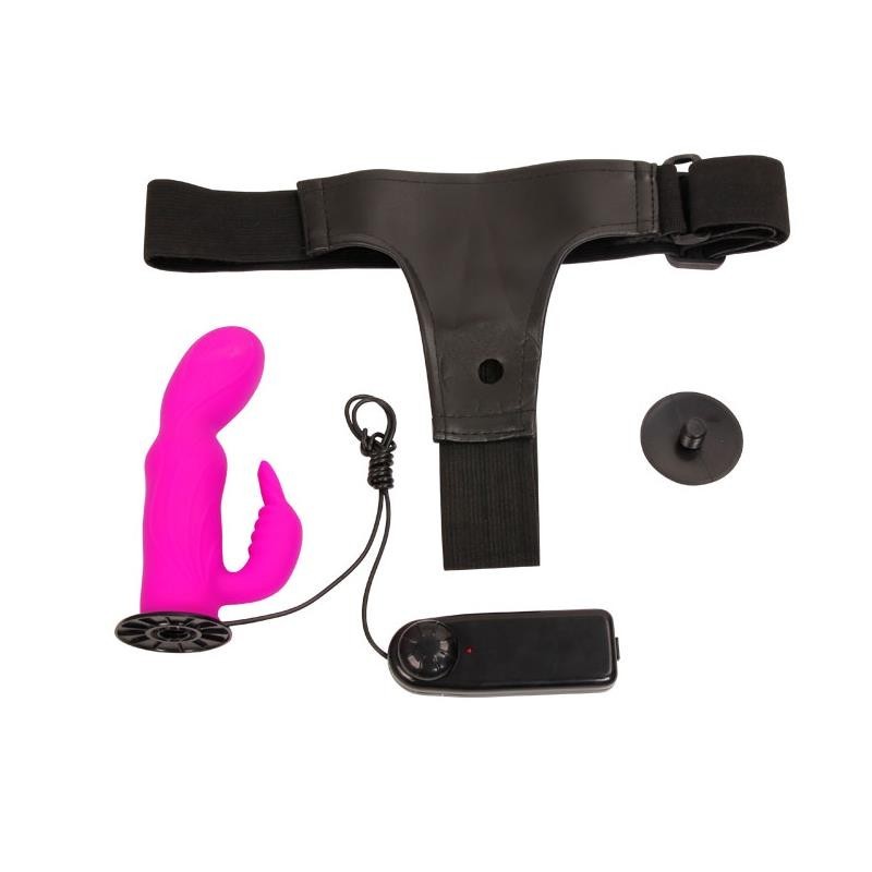 Baile harnais avec Gode mauve 15 cm