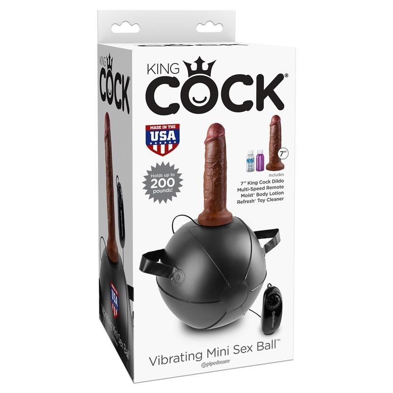King Cock Mini boule Vibromasseur avec Gode 7 - Couleur Marron